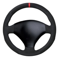 Car Steering Wheel Cover Genuine Leather Suede For Audi A2 8Z A3 8L Sportback A4 B6 Avant A6 C5 A8 D