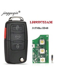 Jingyuqin 1J0959753AM Car Remote Key For VW Beetle Golf Passat Jetta 315Mhz ID48 1J0 959 753 AM 5FA0