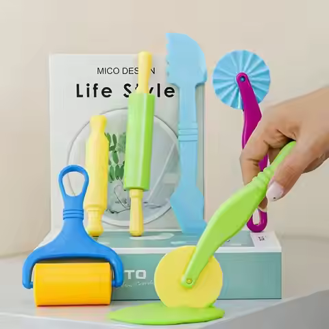 6pc Color Play Dough Model Tool Toys Creative 3D Plasticine Tools Playdough Set, Clay Moulds Deluxe