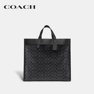 COACH กระเป๋าทรงสี่เหลี่ยมผู้ชายรุ่น Field Tote 40 In Signature Canvas สีเทา C7674 JICHR