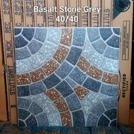 Keramik Lantai Kasar 40x40 Basalt Stone Grey KIA