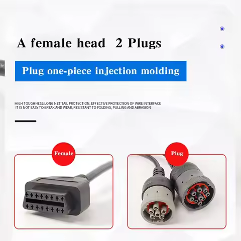 Heavy Duty OBD Cable For Deutsch Y 9Pin J1939 Truck Cable to OBD2 16Pin J1708 OBD 6Pin Car Truck Dia