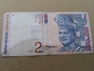 rm2 Ali Abul hassan center sign aah Siri 10 Banknote aisyah aishah Wang kertas duit lama Dua ringgit