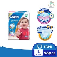 Drypers WeeWee Dry Tapes NB/S/M/L/XL/XXL