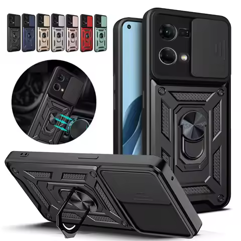 For OPPO Reno 7 4G Case Slide Camera Armor Phone Case For OPPO Reno 7 Reno7 CPH2363 6.43" Car Magnet