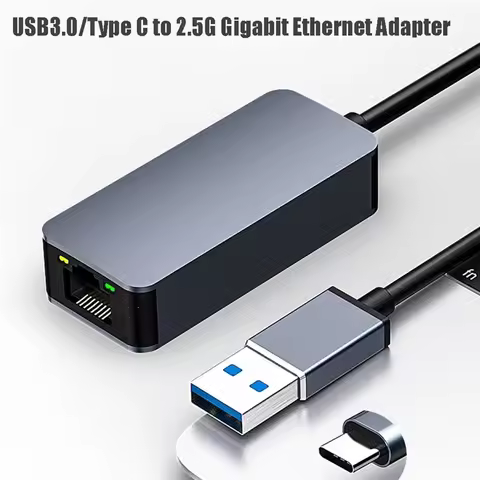 2500Mbps USB 3.0 Ethernet To RJ45 2.5G Wired Adapter Type-C Converter Lan Network Hub For Windows 7/
