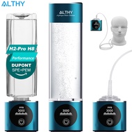 ALTHY Molecular Hydrogen Water Generator Bottle DuPont SPE+PEM Dual Chamber lonizer + PPB &amp; Time Display + H2 Inhalation Device