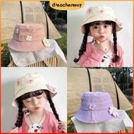 DIACHAMY Flat-Top Basin Cap, 2-6Year Baby Outdoor Kids Fisherman Hat, Ins Princess Girls  Flower Chi