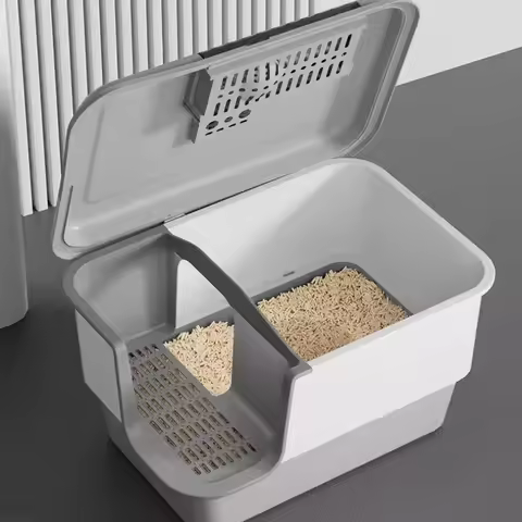 Cat Litter Box Self Cleaning Extra Large Closed Odor Control Anti Splash Corridor Style Covered Cat 