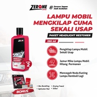 Zerone Japan 1 Paket Pembersih Kaca Lampu Mobil Headlamp Cleaner Menguning Kusam Buram