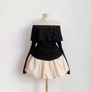 ️NEW DEAL BIGSIZE ️ Off-the-Shoulder Blouse and Puffy Silk Skirt Set Bigsize 58-93kg SAN JEANS BIGSI