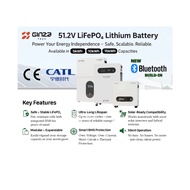 Ginza 51.2V LiFePO₄ Lithium Battery Pack 5kWh/10kWh/15kWh–Smart BMS,Long Lifespan,Solar System Ready