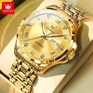 OLEVS Fashion Business Men's Watch Luxury Brand Diamond Double Calendar Waterproof Watch Automatic M