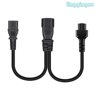 RR IEC C14 Male Plug Extension Power Cable to IEC320-C13+C5 Female Extension Line