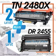 2x Compatible to Brother TN2480 TN 2480 TN2460 2460 HLL2370DN HLL2385DW DCPL2535DW DCPL2550DW MFCL27