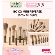 REVERSE Mini Brush Set Premium Soft Bristle Powder Brush, Blush, Eye, Contour Brush DD08 (7 Brushes 