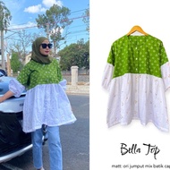 blouse batik kombinasi jumputan atasan wanita Bella 