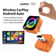 ✅2026 Upgraded✅ JOMO 2 in 1 Wireless CarPlay Android Auto Adapter Plug Play Compact AI Smart box for