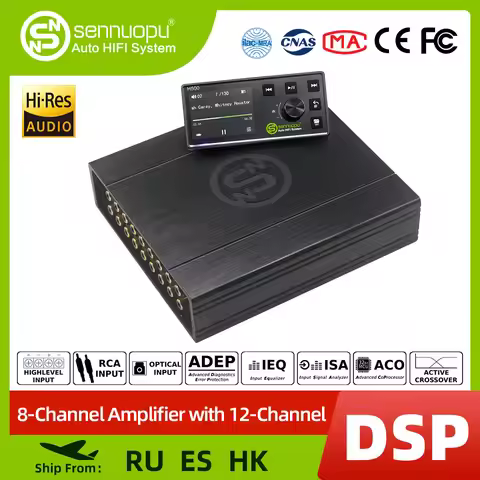 Sennuopu DS-M12 PLUS 8-channel DSP amplifier for car audio modification with LED remote control