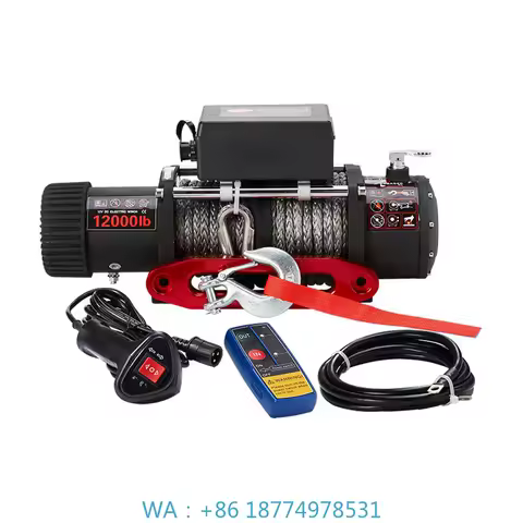Control Synthetic Rope Electric Winch 12/24 Volts 12000lbs Truck Electric Winch Car 4x4 SUV Wired/Wi