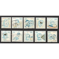JAPAN 2020 DORAEMON MANGA ANIME SERIES 84 YEN COMP. SET OF 10 STAMPS IN FINE USED CONDITION