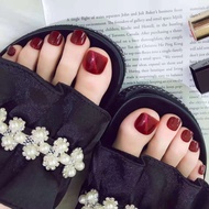 24PCS Toenails, Wearing Nail Polish, Red Cat Eye Toenail Patches, Applying Fake Nails, Wearing Toe F