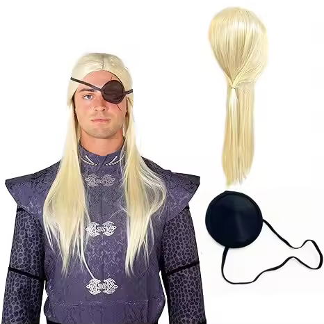 Dragon Rider Wig Daemon Targaryen Cosplay Wig Retro Warrior Long Blonde Wig Halloween Party