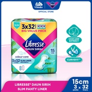 Libresse Daun Sirih Slim Panty Liner 15cm (3x32s)