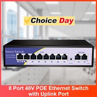 48V POE Ethernet Switch 8 Port 100Mbps POE Network Switch Extend Mode Ethernet Network Switch for IP