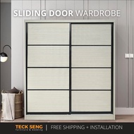 (FREE Shipping & FREE Installation) TECK SENG 8 Feet Sliding Doors Wardrobe / Anti-Jump / 2 Sliding 
