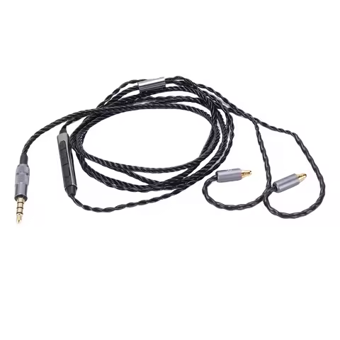 3.5mm Plug Headphone Cable with Microphone Gold Plated Connectors Earphones Cable Fit for Sennheiser