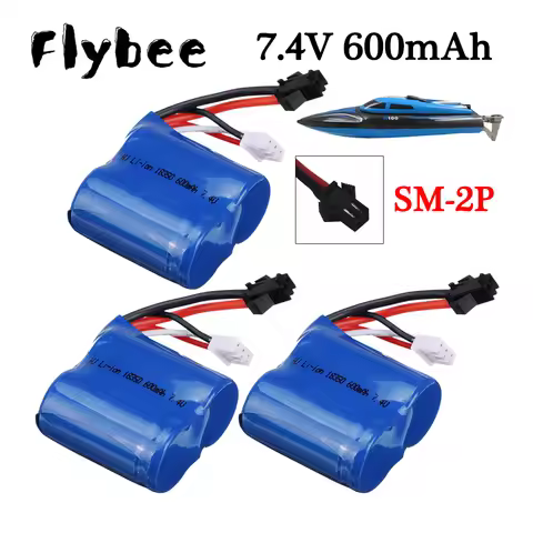 7.4v 600mAh Li-ion Battery for H100 H102 H106 2S 18350 7.4v Battery with SM-2P Plug for JJRC S1 S2 S