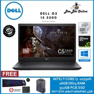 Dell Inspiron 15 G5 5500-i7 GTX6G-W10 15.6''FHD 144Hz Gaming Laptop ( I7-10750H, 8GB, 512GB SSD, GTX