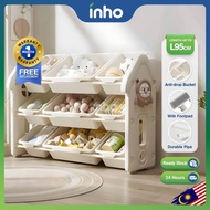 INHO L73/95cm (3 Layers) Cute House Design Children Storage Rack Kids Toy Storage Organizer Cabinet