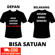 kaos custom sablon foto sendiri depan belakang desain suka suka pria wanita premium FDB