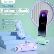 【SG Stock】Powerbank Portable Charger Mini Fast Charing Lightweight Power Bank 5000mAh for iphone Type-c with Flashlight