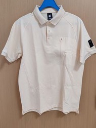 Descente Golf Polo Shirt Beige Short Sleeve Men's