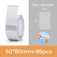 NIIMBOT B21 Transparent Label Stickers 50x80mm/95Pcs Label Sticker for B21 B3S Printer, Niimbot B3S 