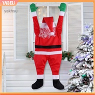 yakhsu|  Indoor Outdoor Santa Ornament Unique Upside-down Santa Design Festive Climbing Santa Claus 