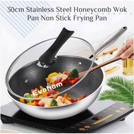 Kitchen Non-Stick Cookware Stainless Steel 30CM Stove Induction Pan Wok Pan Frying pan