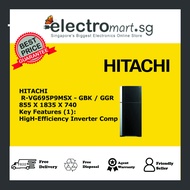 HITACHI 534L 2 DOOR FRIDGE RVG695P9MSXGGR black  R-VG695P9MSX