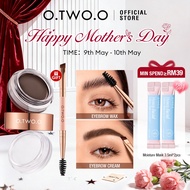 O.TWO.O 2 In 1 Eyebrow Tinted Waterproof Krim Kening & Bow Wax Dengan Berus 3 Warna