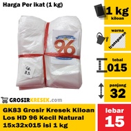 GK83 Grosir Kresek Kiloan Los Kantong Plastik HD 96 Ukuran Kecil Natural 15x32x015 isi 1 kg 1000gr