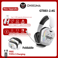 ONIKUMA GT883 Four Mode 7.1 พร้อมไมโครโฟน E-Sports ชุดหูฟังสําหรับเล่นเกมไร้สาย RGB แสงรองรับบลูทูธ