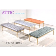 Bench Stool / Long Bench / Metal Leg Bench / ATTIC FURNITURE GOLDEN LEG LONG BENCH