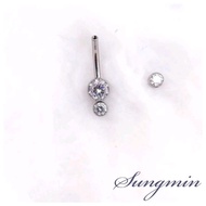 Premium Titanium ASTM F136 navel piercing