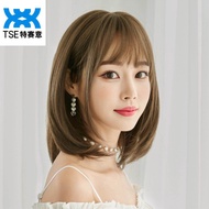 TSE fesyen rambut palsu wanita bahu panjang rambut palsu dengan Bangs 43cm panjang rambut palsu H613