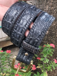 BEAUFUL CROCODILE LEATHER BELT AND BUCKLE