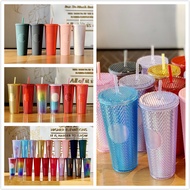 YOOGOO 710ml Starbucks Galaxy Fantasy Blink Glitter diamond Durian Cup Tumbler Christmas Cup Starbuc