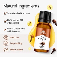 Ayumi Pure Clove Oil 20 ml |  100% Pure Essential Oil, Organic Cloves | For Toothache Pain Relief | 